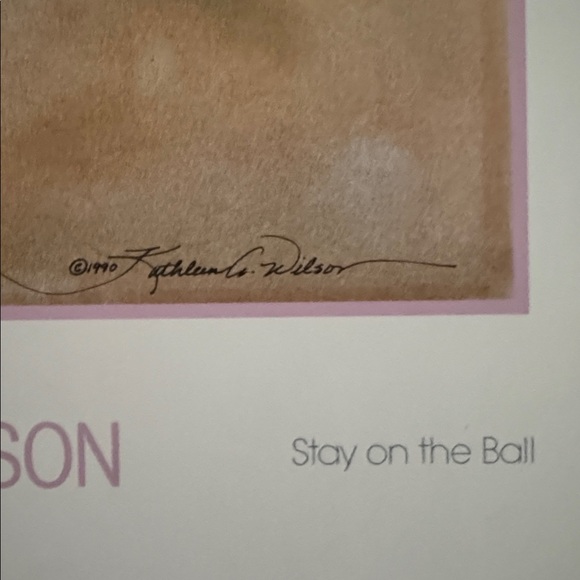 Kathleen A Wilson's 1990 "On the Ball" Print Signed and Dated - Picture 10 of 11